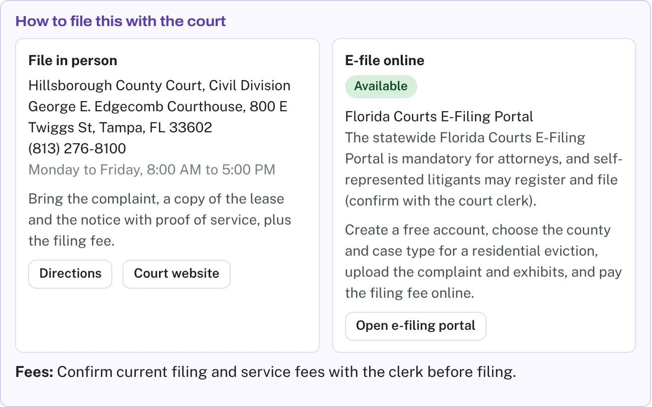 How to file with the court, in person or online